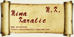 Mina Karalić vizit kartica